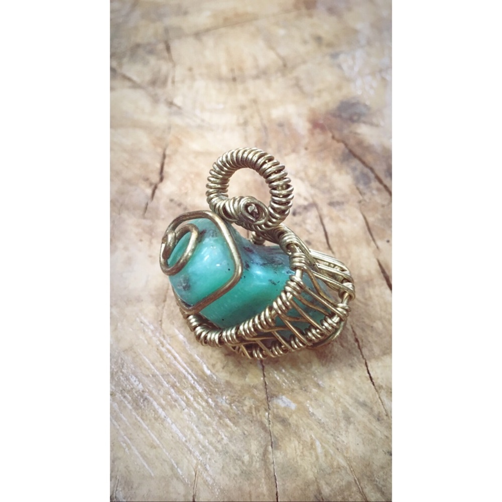 Chrysoprase Wirewrap Pendant
